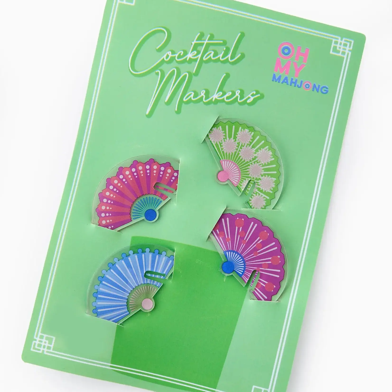 Oh My Mahjong Sensu Fans Cocktail Markers