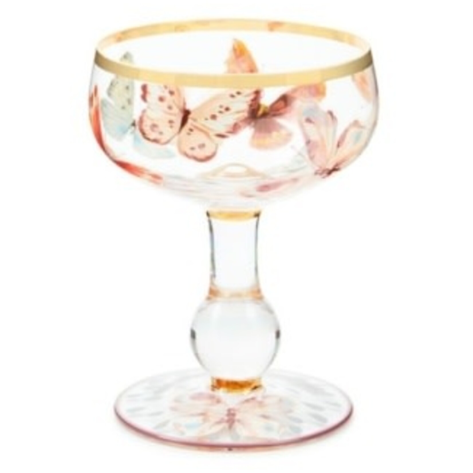 MacKenzie-Childs Butterfly Hill Coupe Glass