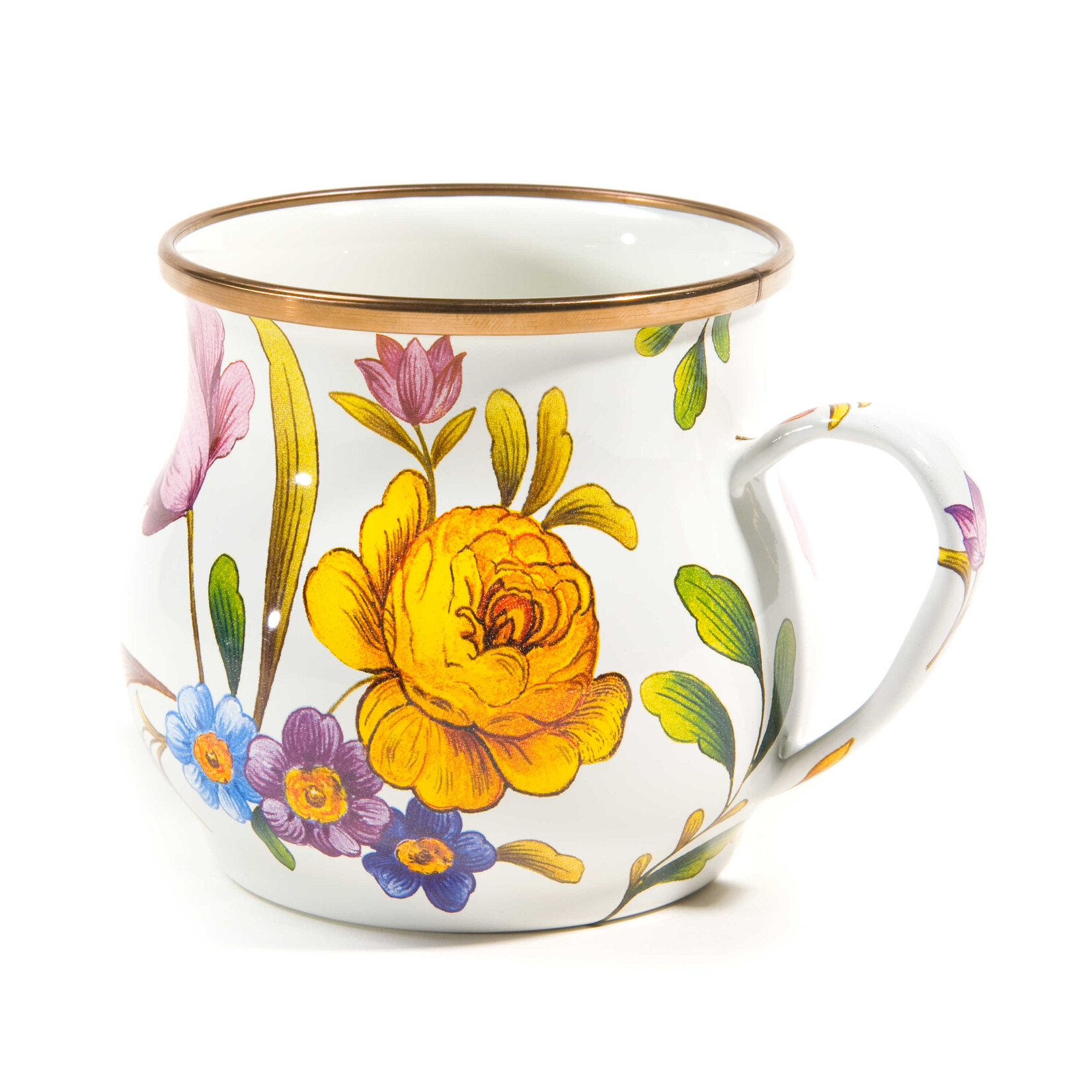MacKenzie-Childs White Flower Market Mug