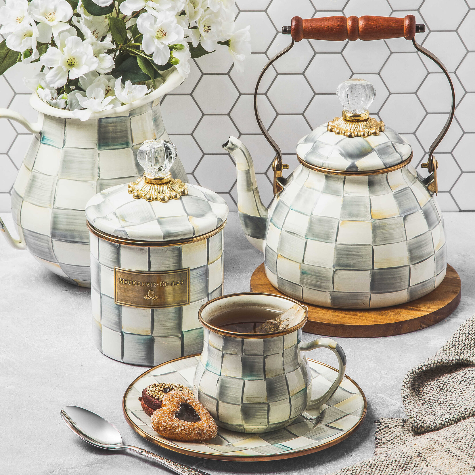 MacKenzie-Childs Sterling Check Mug