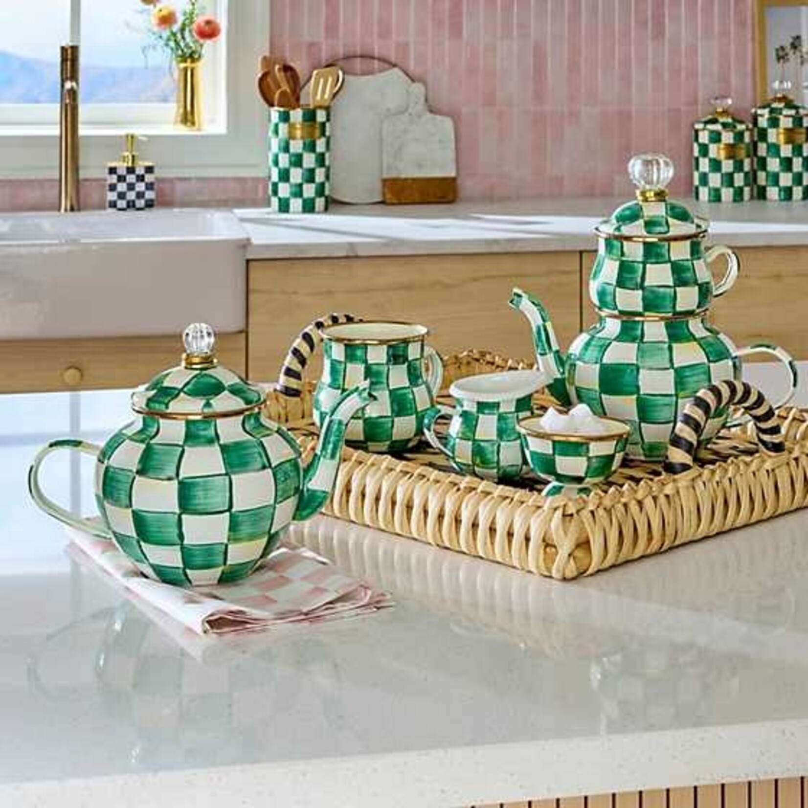 MacKenzie-Childs Emerald Check Mug
