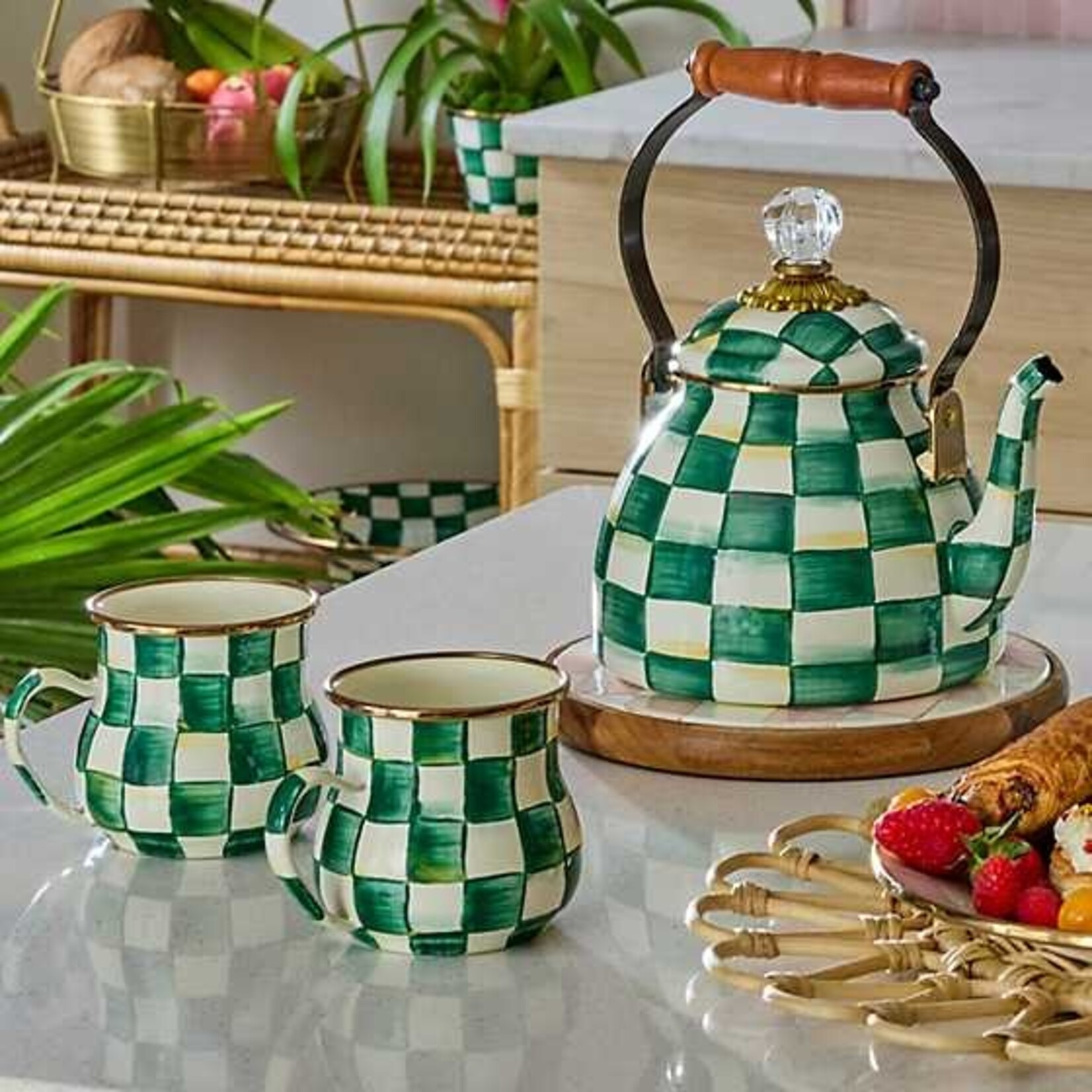 MacKenzie-Childs Emerald Check Mug