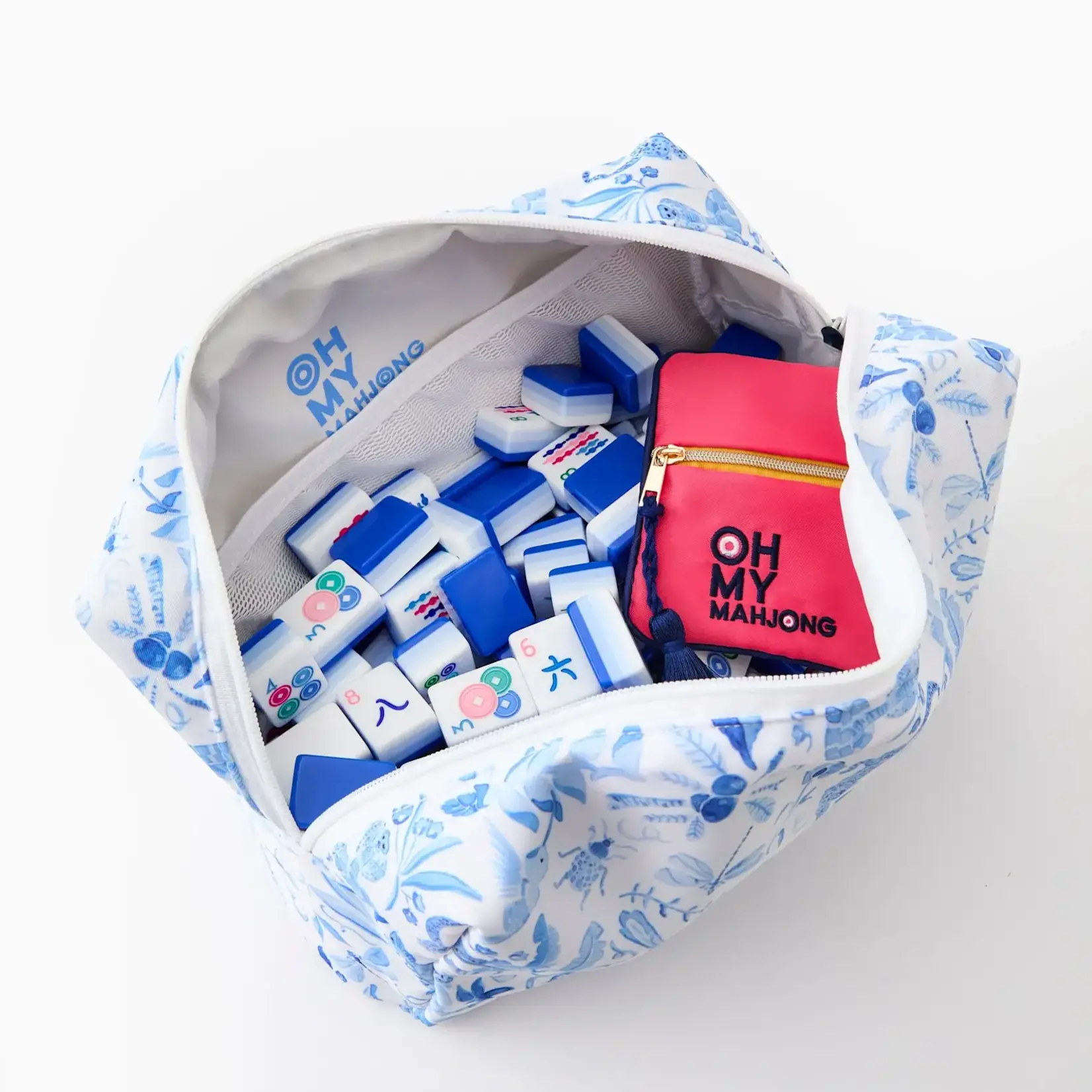 Oh My Mahjong Amazon Blue Tile Storage Bag x Catherine Cartie Collab