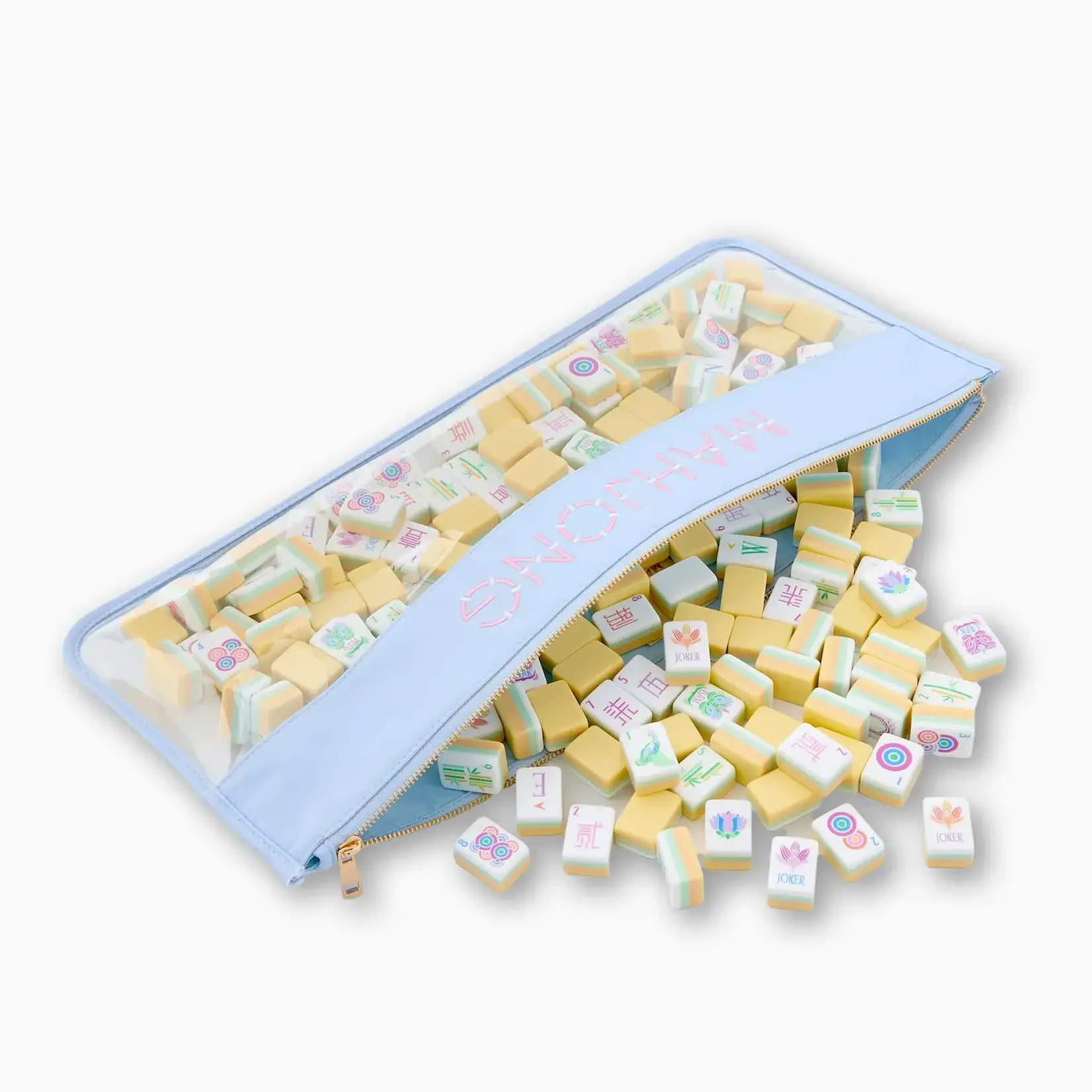 Oh My Mahjong Light Blue Bamboo Mahjong Bag