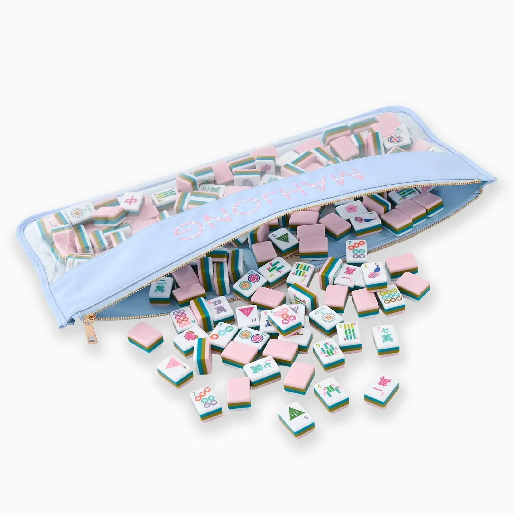 Oh My Mahjong Light Blue Bamboo Mahjong Bag