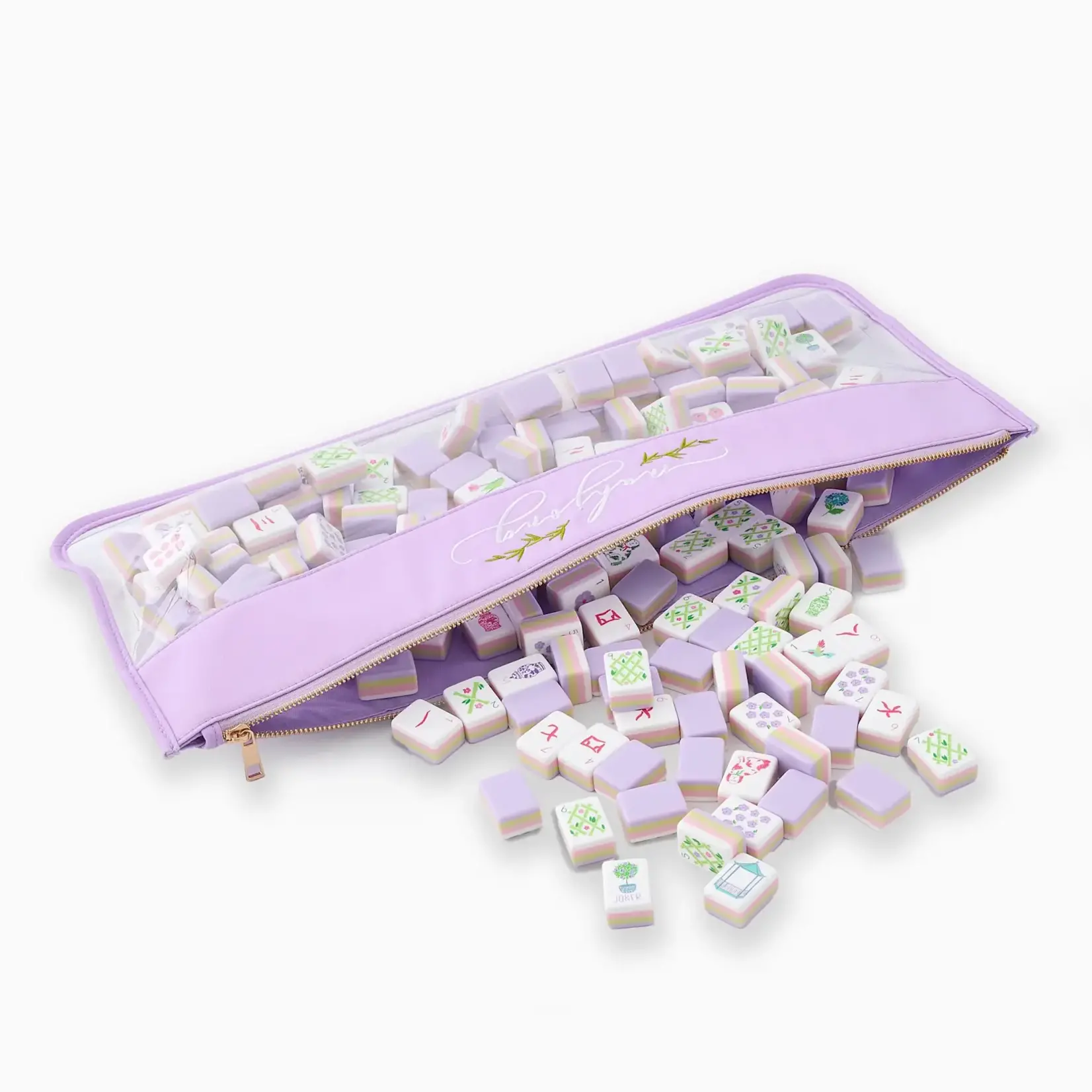 Oh My Mahjong Lilac Script Mahjong Bag