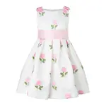 Rachel Riley Pink Rose Embroidered Organza Dress