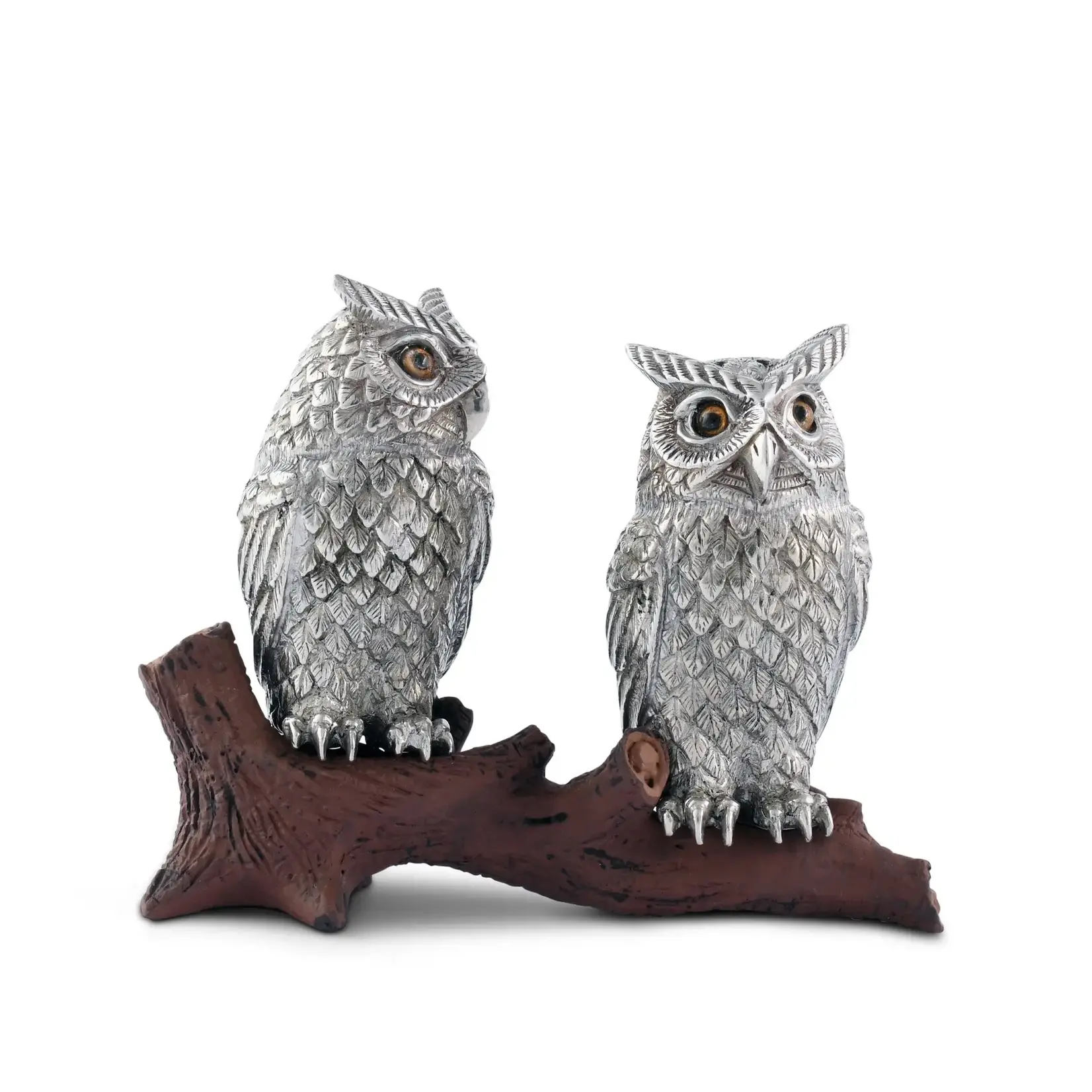 Vagabond House Owl On Log Salt and Pepper Shaker