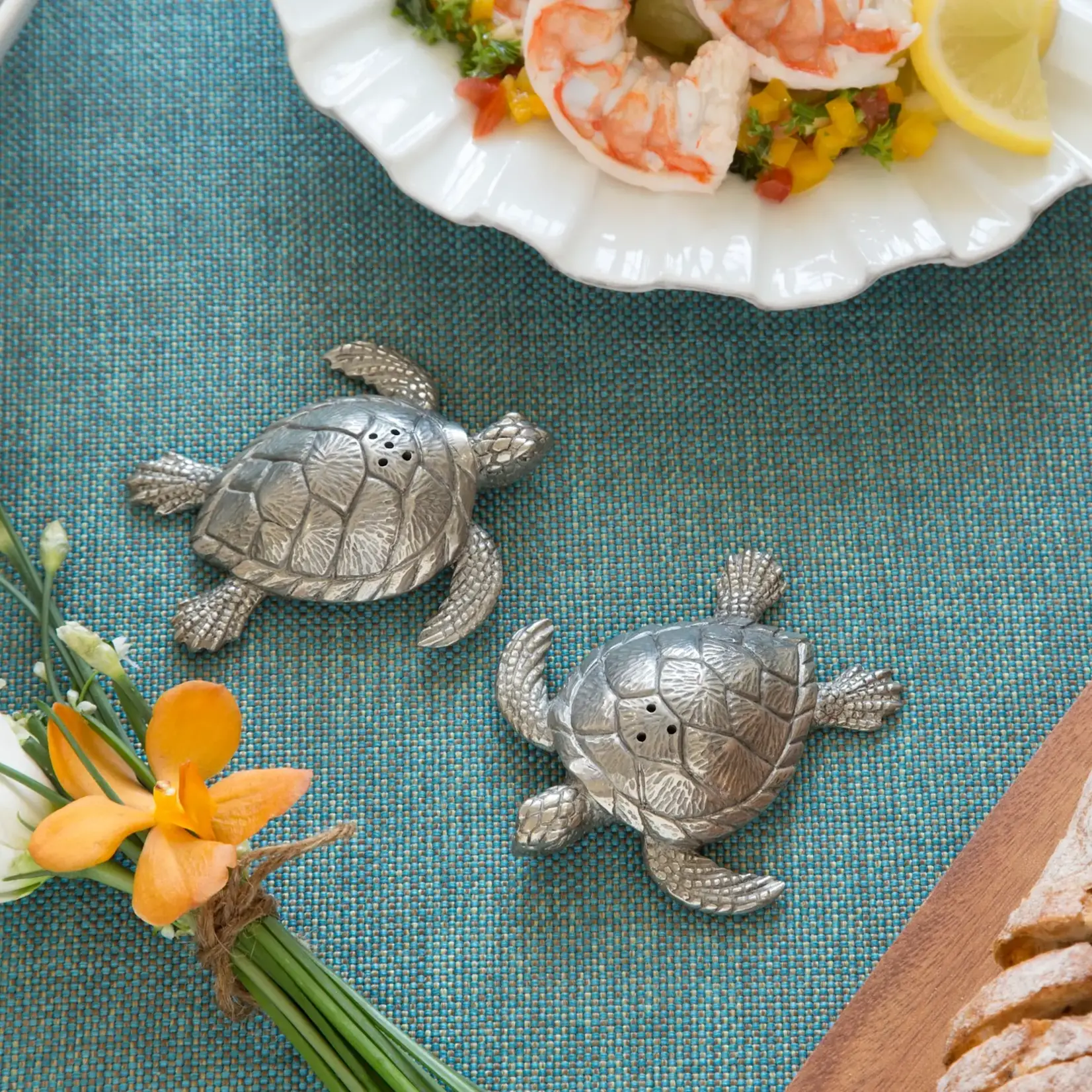 Vagabond House Pewter Sea Turtles Salt & Pepper Set