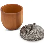 Vagabond House Pewter Top Wood Acorn Box
