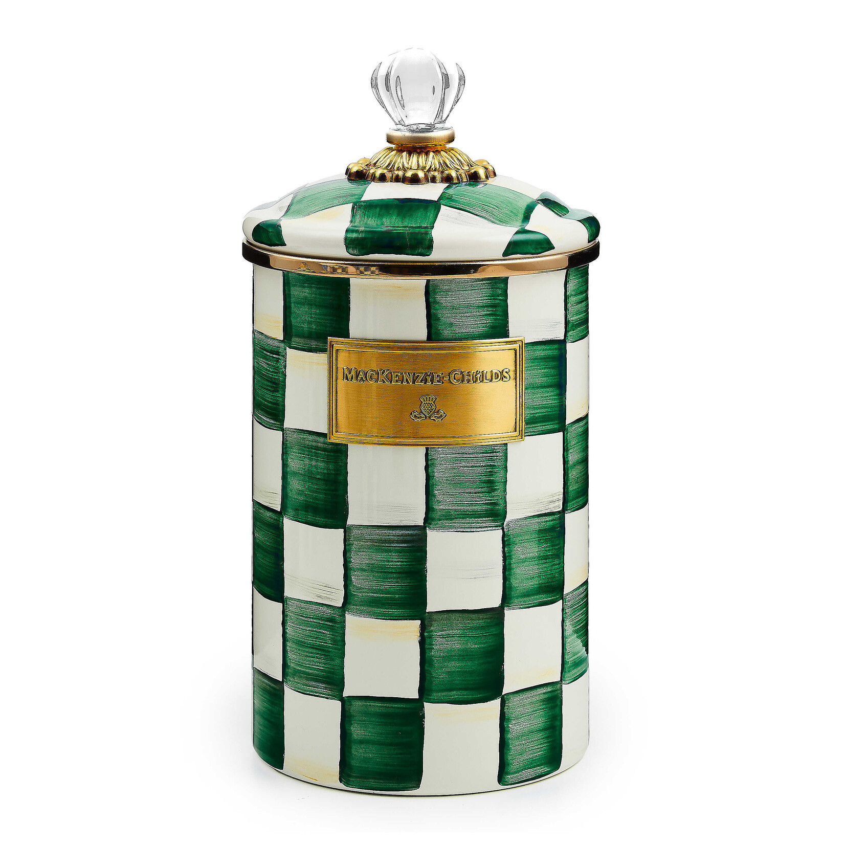 MacKenzie-Childs emerald check large canister
