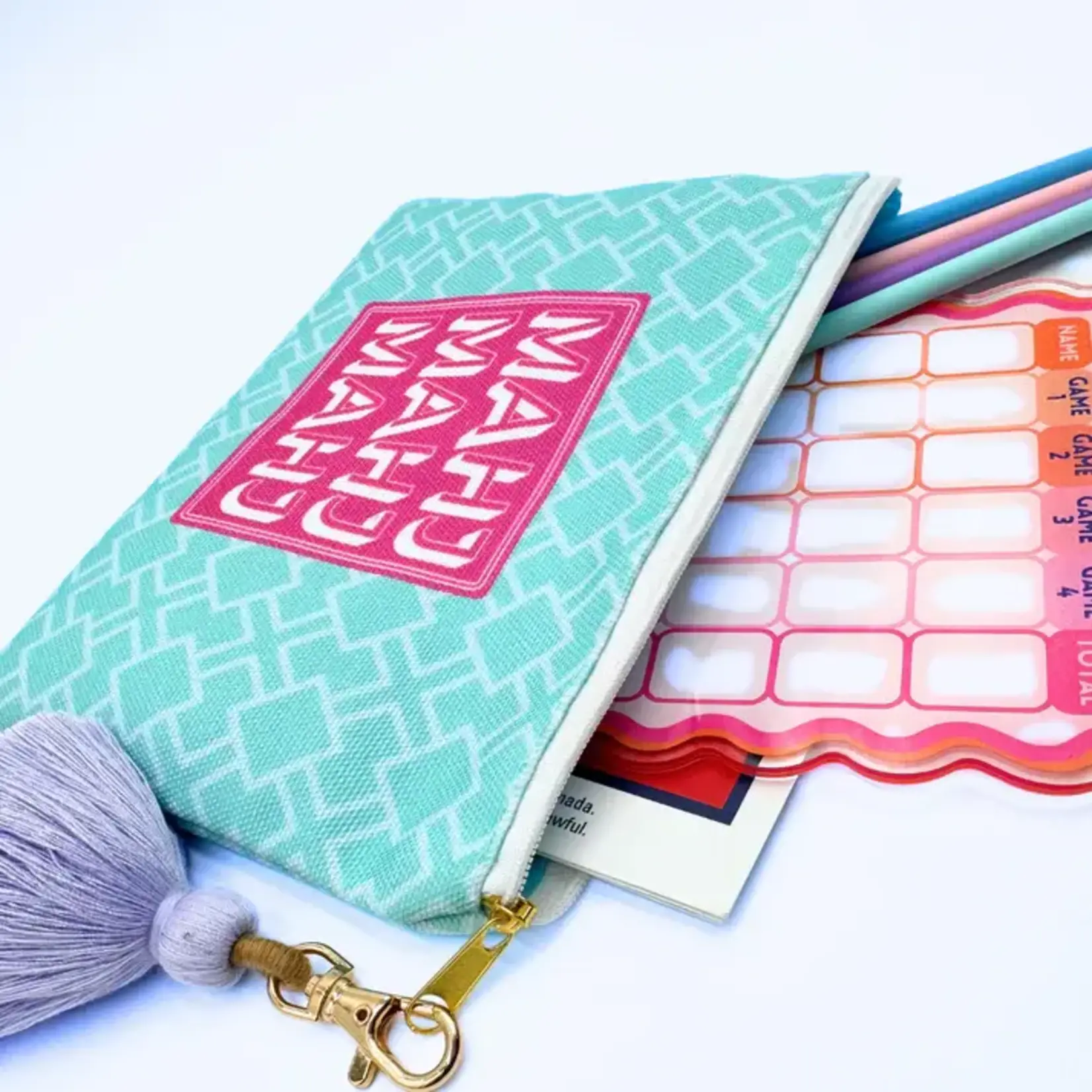My Fair Mahjong Teal Mahjong Card & Accessory Bag