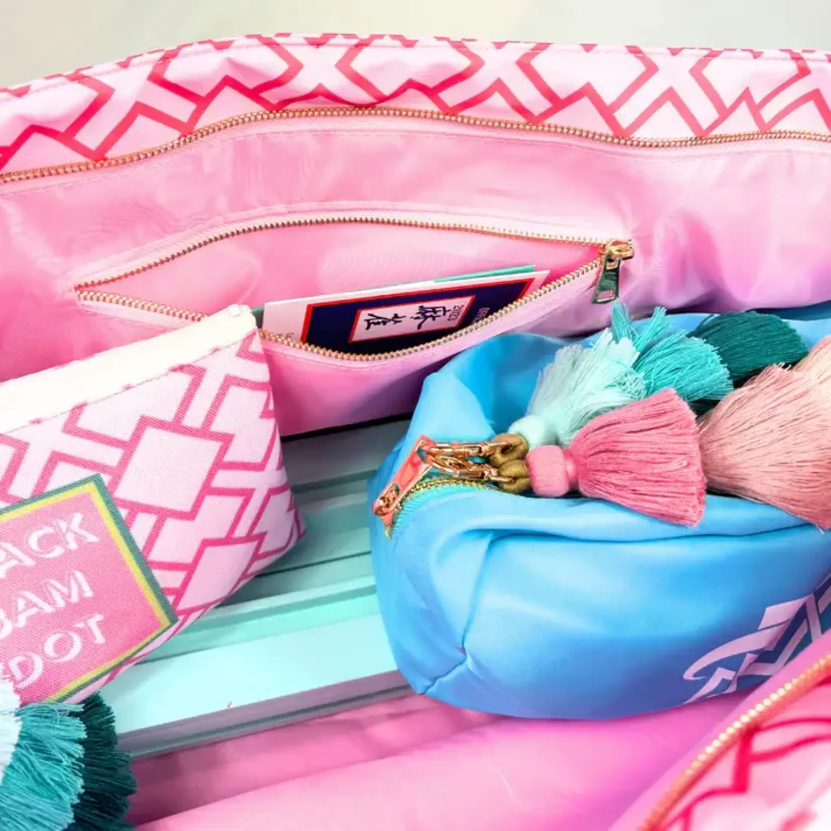 My Fair Mahjong Geometric Pink Mahjong Tote Bag