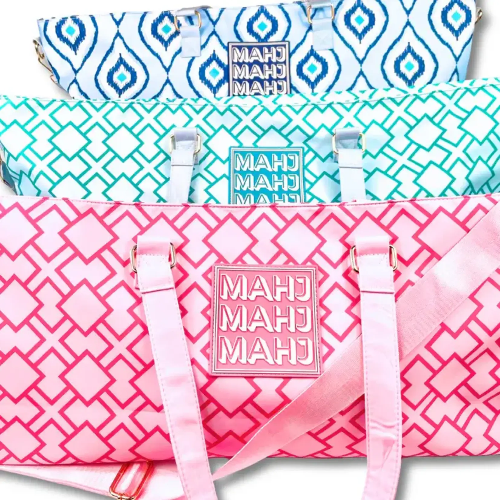 My Fair Mahjong Geometric Green Mahjong Tote Bag