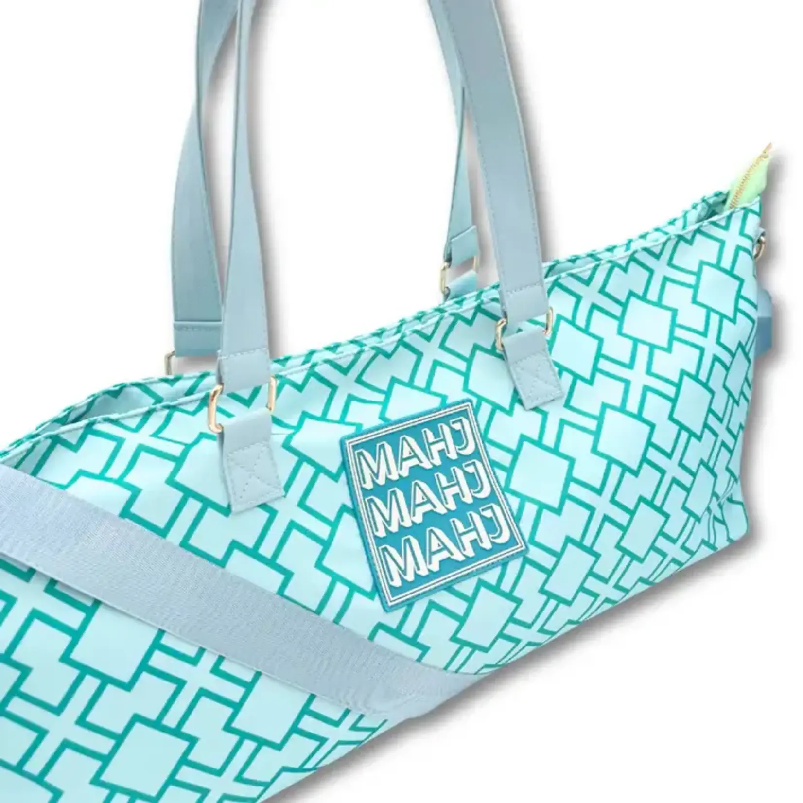 My Fair Mahjong Geometric Green Mahjong Tote Bag