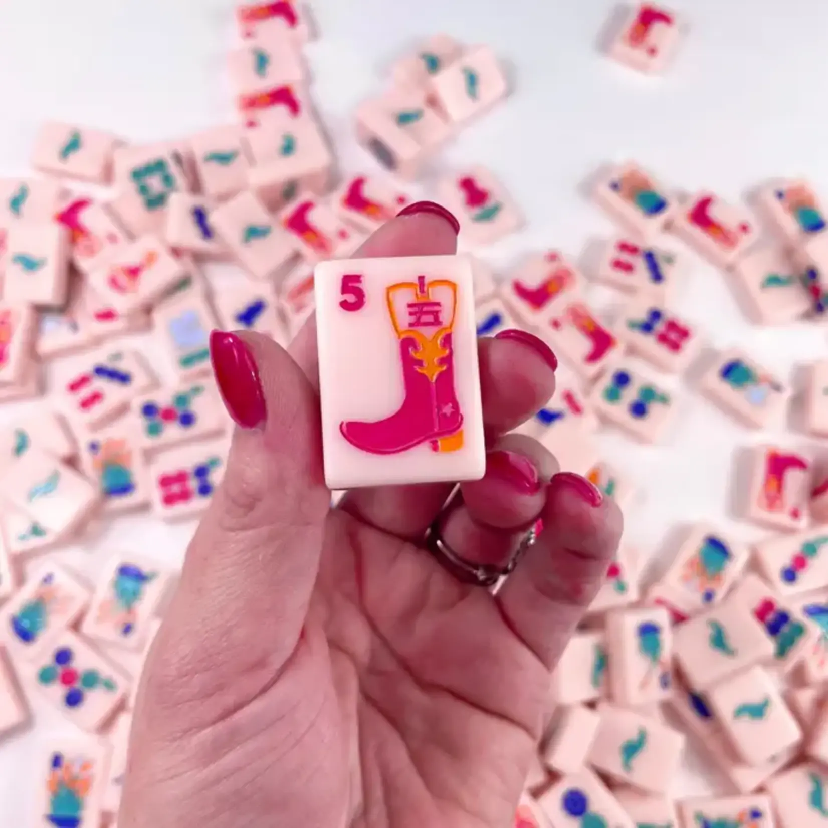 My Fair Mahjong The Texas Series Mahjong Set- Pink