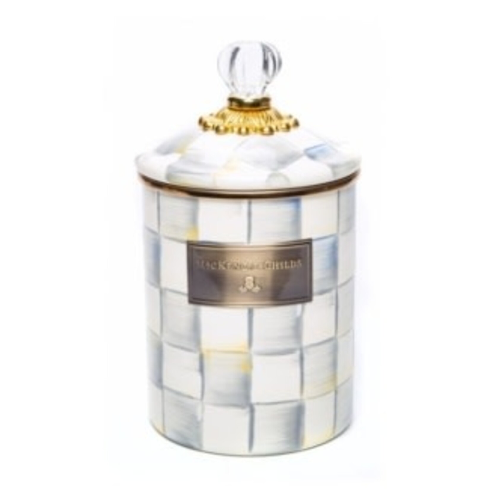 MacKenzie-Childs Sterling Check Medium Canister
