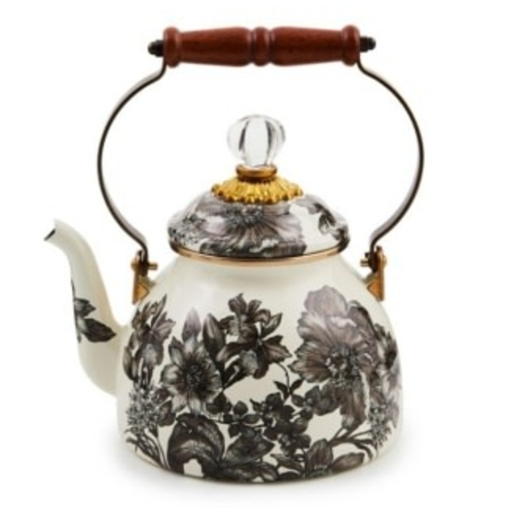 MacKenzie-Childs Sterling English Garden 2 Quart Tea Kettle