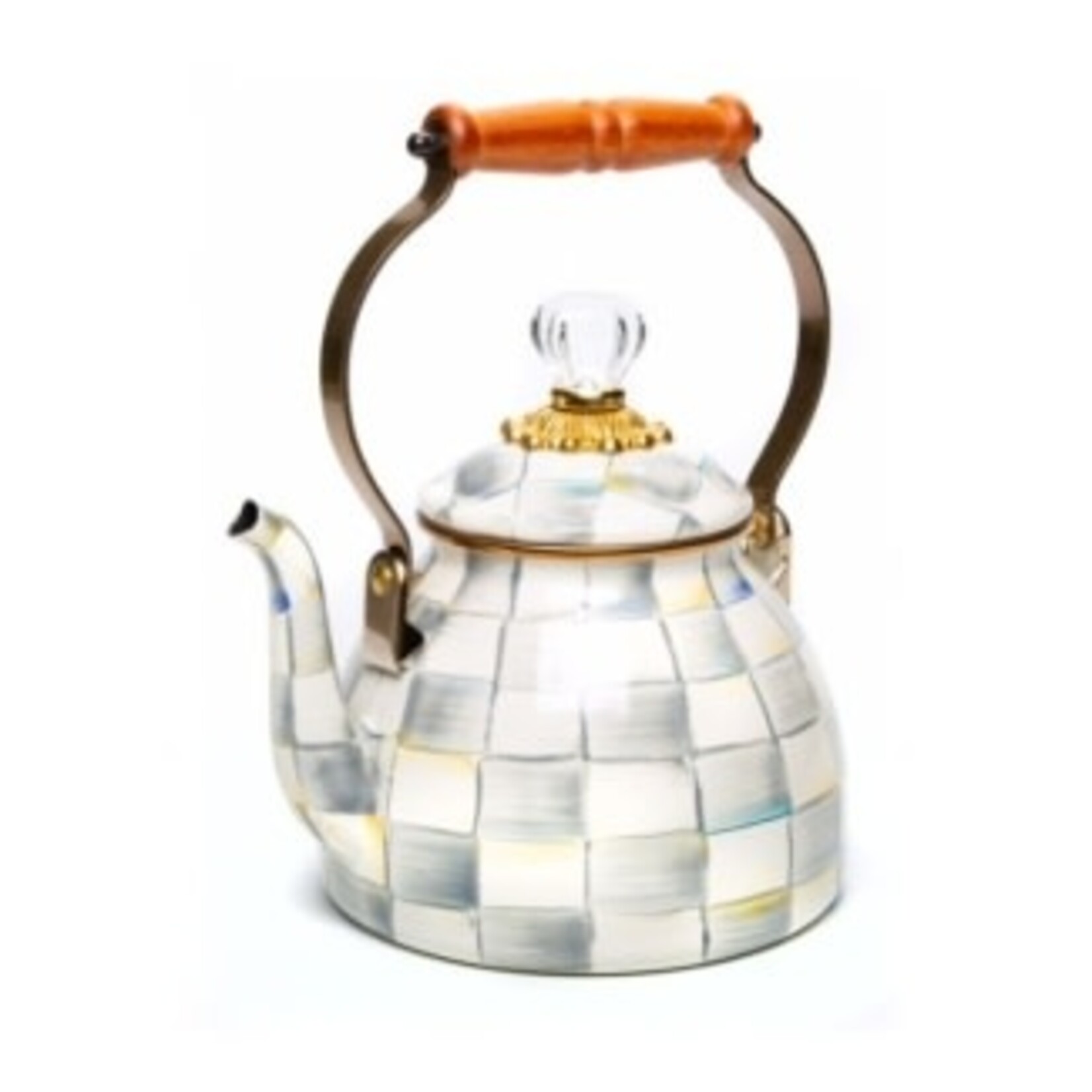 MacKenzie-Childs Sterling Check 2 Quart Tea Kettle
