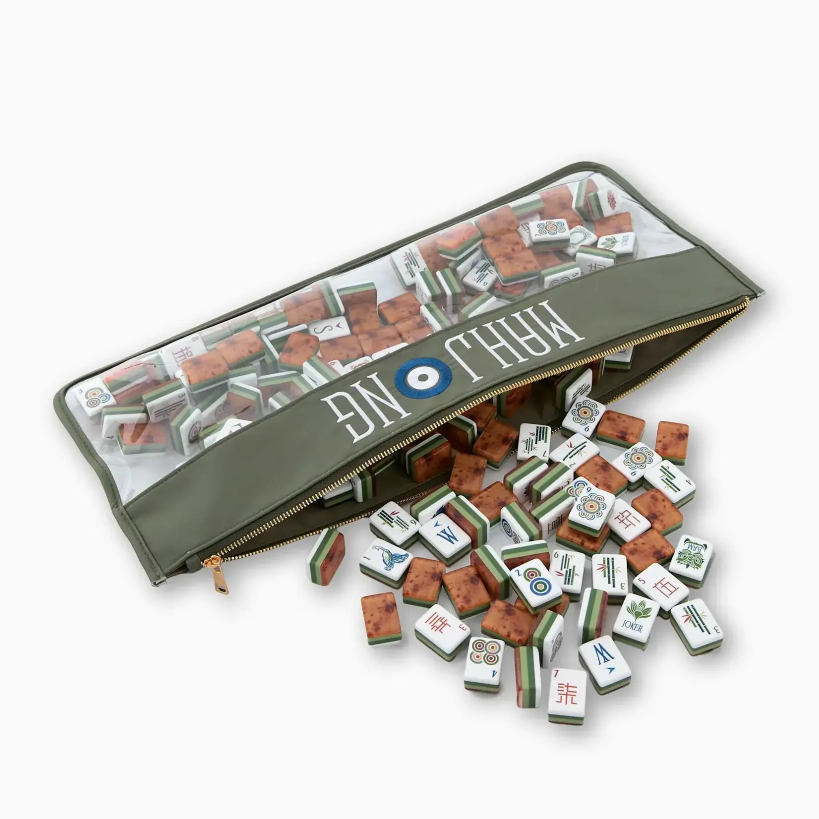 Oh My Mahjong Forest Green Mahjong Bag