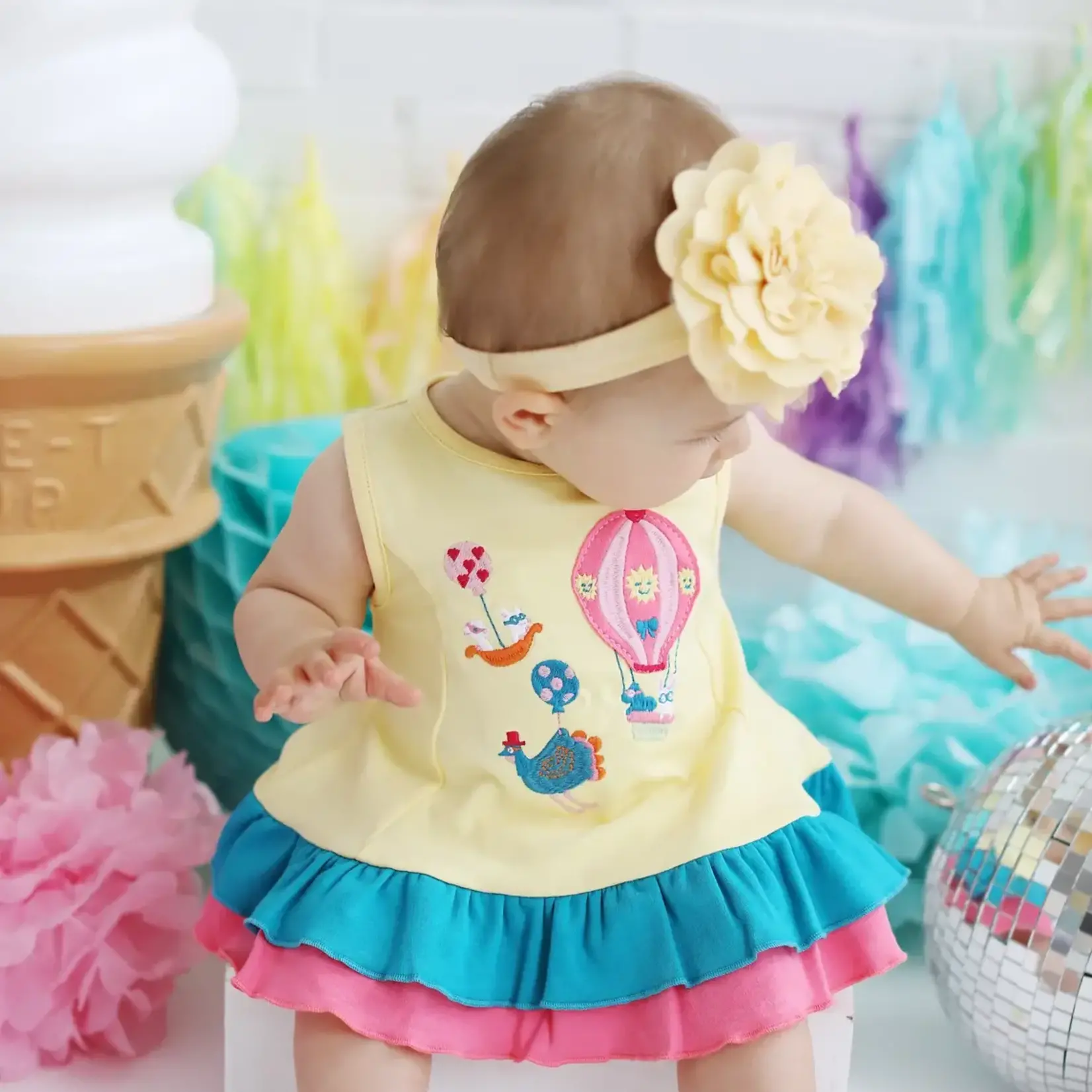 Lemon Loves Lime Boutique Baby-Sunshine Hot Air Balloon Dress Set