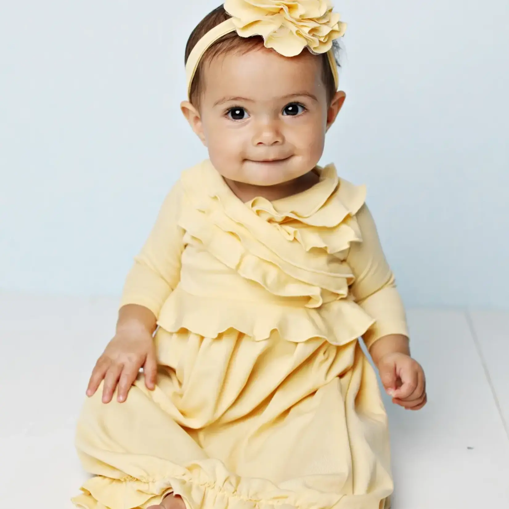 Lemon Loves Lime Boutique Layette Basic-Butter Lily Pad Headband