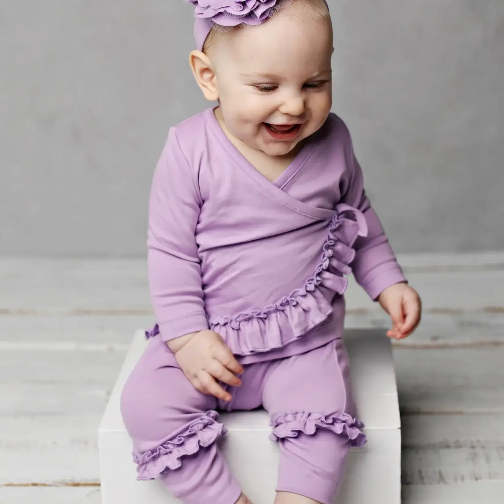 Lemon Loves Lime Boutique Layette Basic-Sheer Lilac Lily Pad Headband