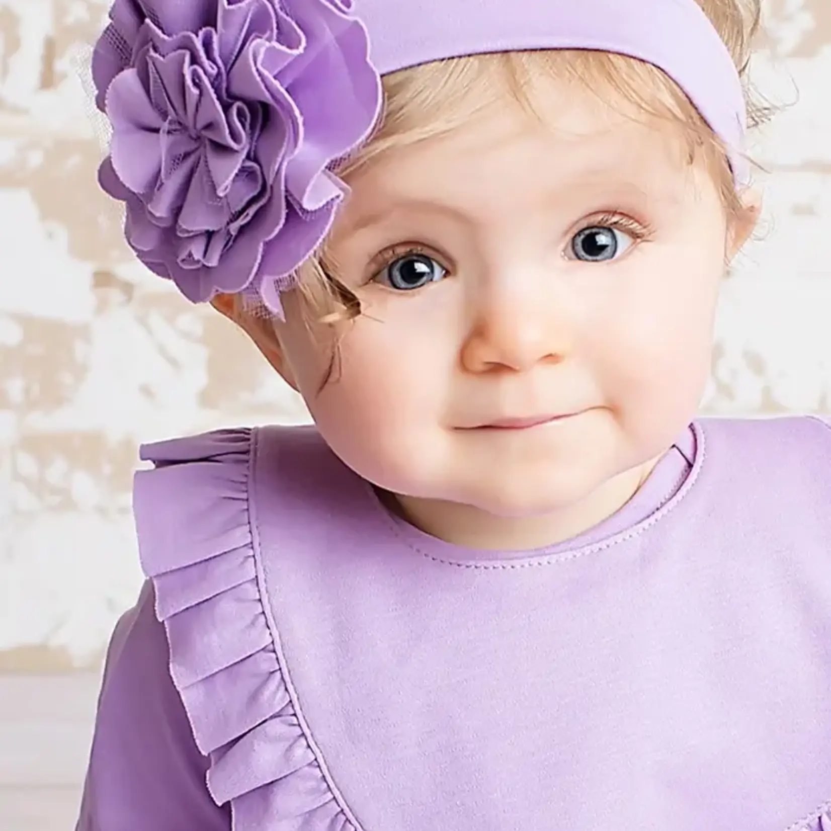 Lemon Loves Lime Boutique Layette Basic-Sheer Lilac Lily Pad Headband