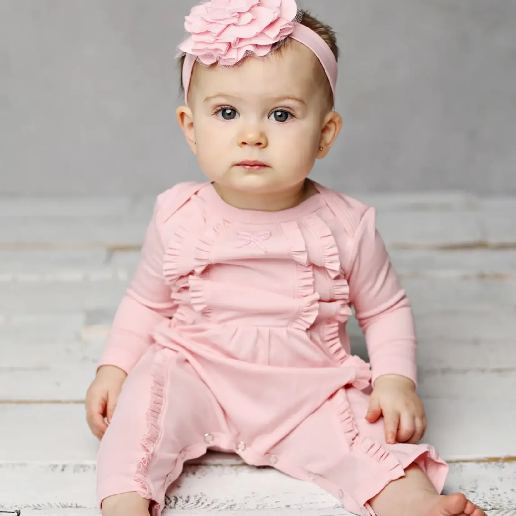 Lemon Loves Lime Boutique Layette Basic-Rose Shadow Lily Pad Headband