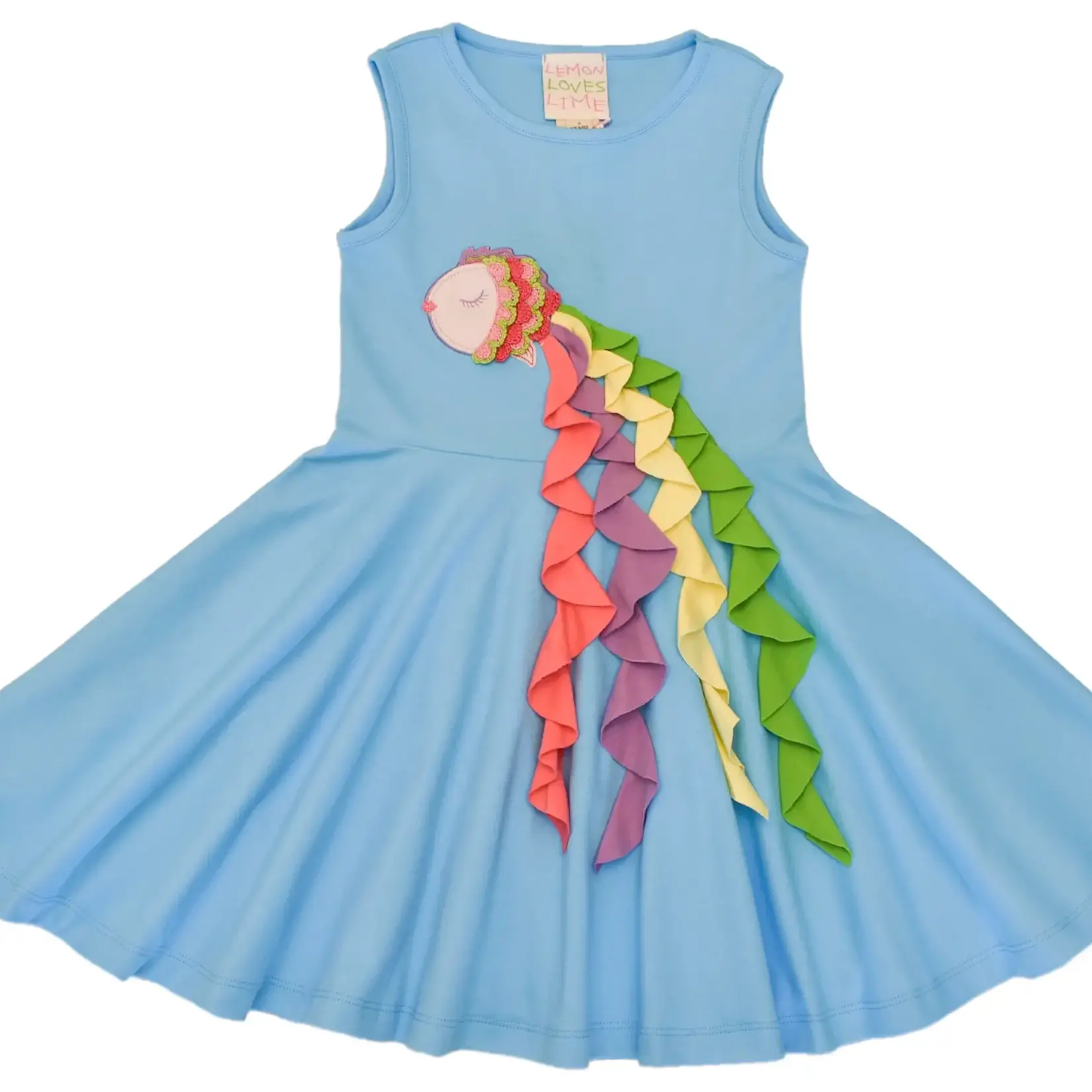 Lemon Loves Lime Boutique Girl-Rainbow Fish Dress