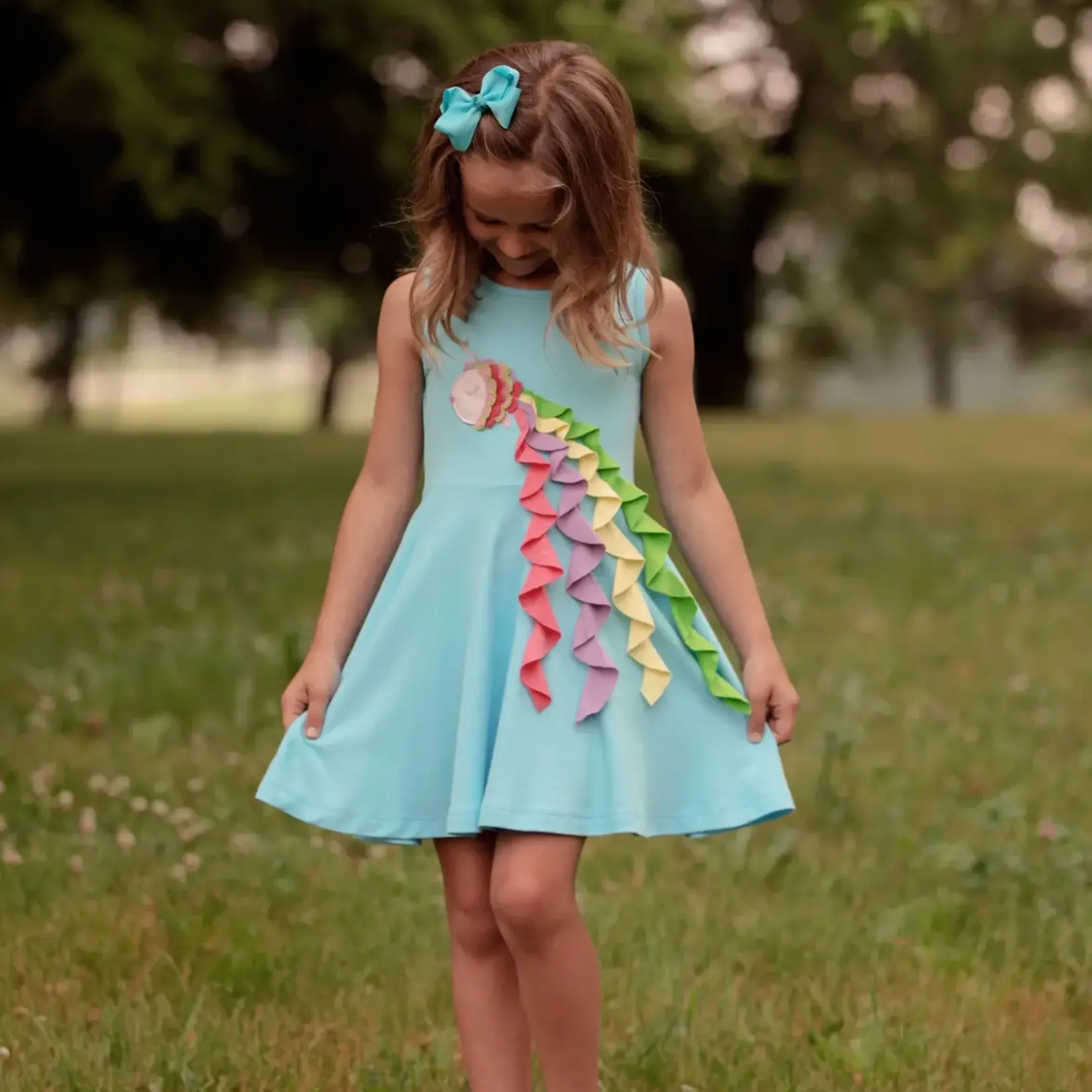 Lemon Loves Lime Boutique Girl-Rainbow Fish Dress