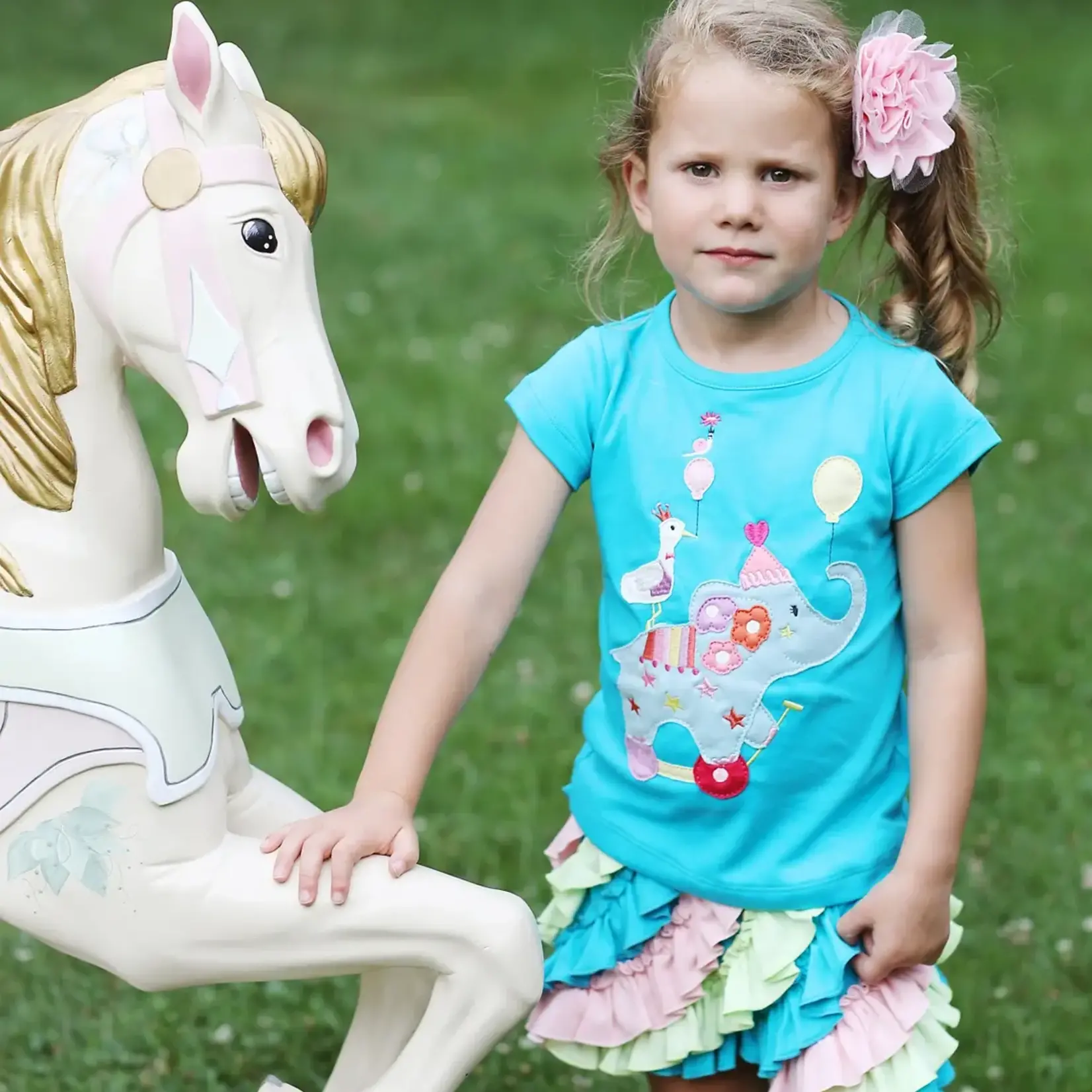 Lemon Loves Lime Boutique Girl-Elephant At the Park Tee