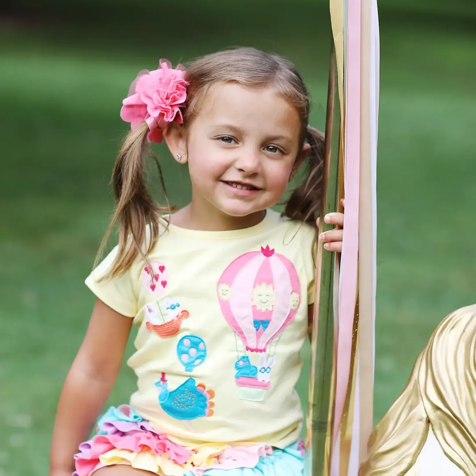 Lemon Loves Lime Boutique Girl-Sunshine Hot Air Balloon Tee