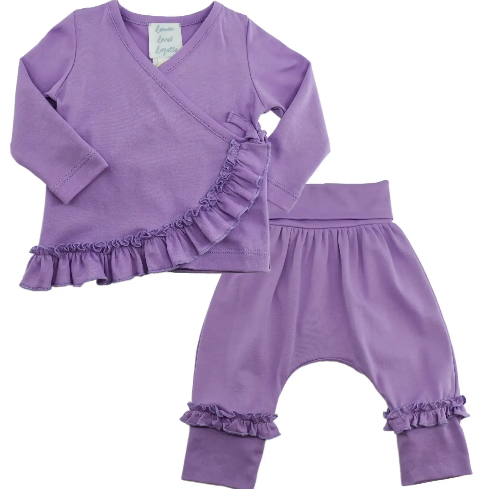 Lemon Loves Lime Boutique Layette Basic-Sheer Lilac Adley Set