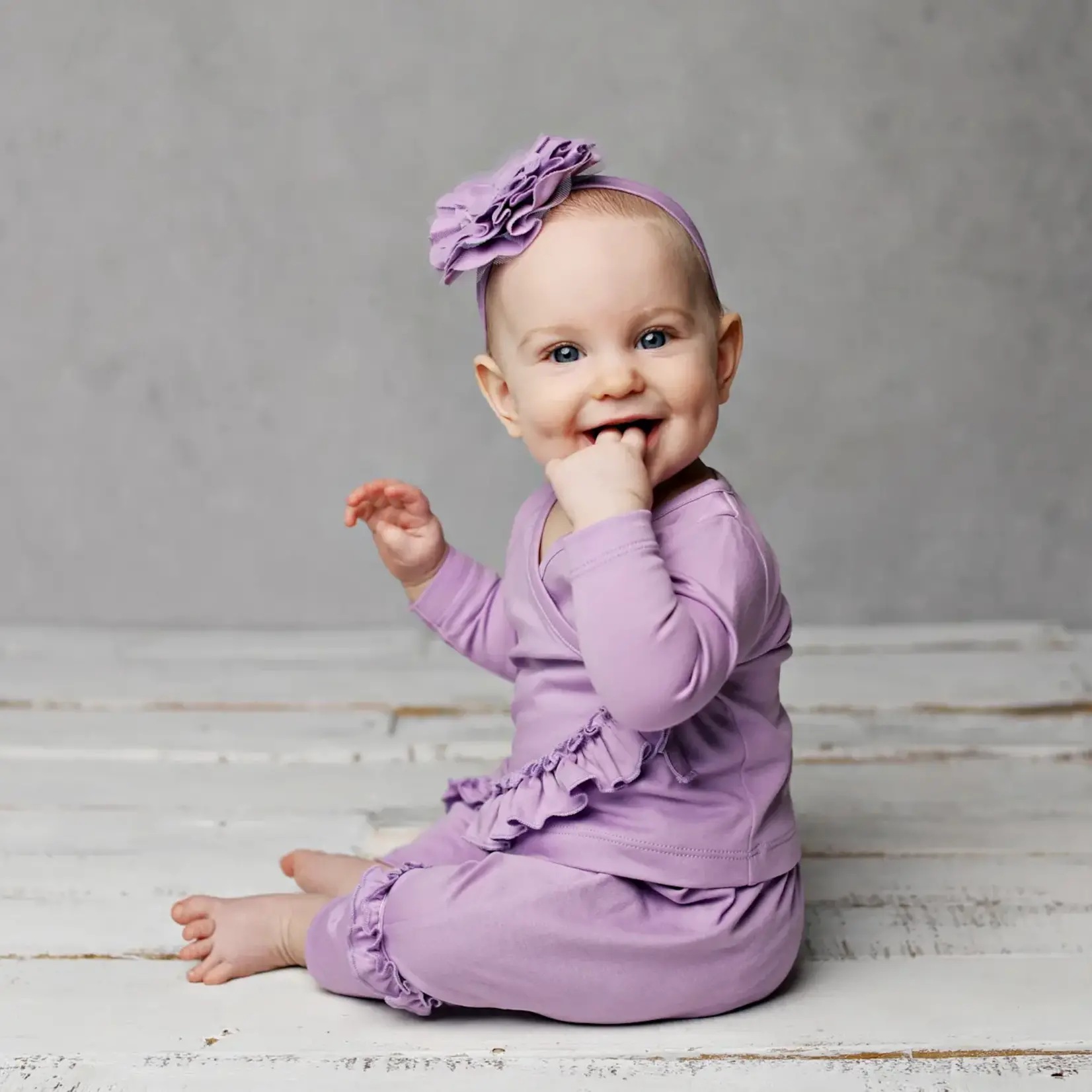 Lemon Loves Lime Boutique Layette Basic-Sheer Lilac Adley Set