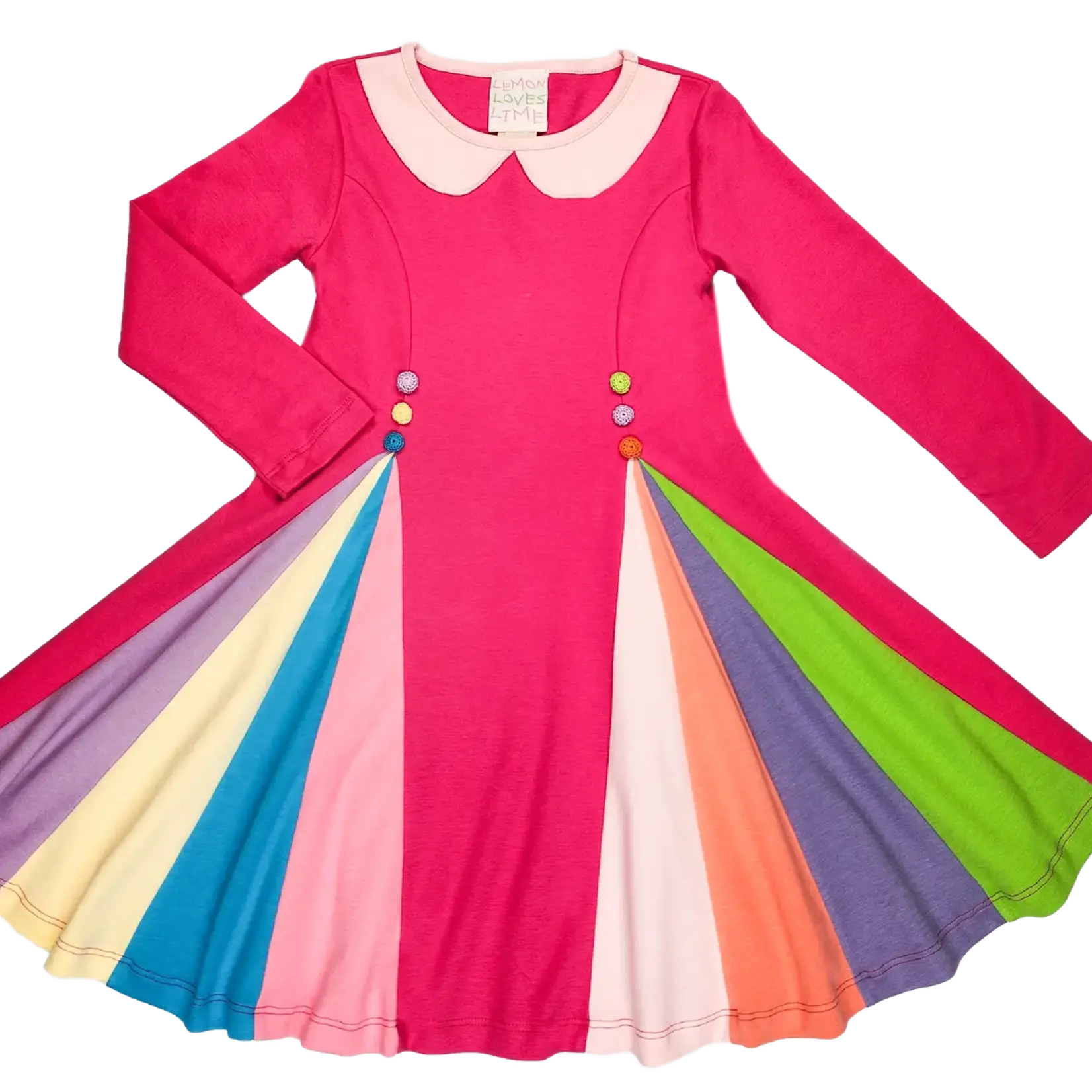 Lemon Loves Lime Boutique Girl-School Rainbow Dress-Cabaret