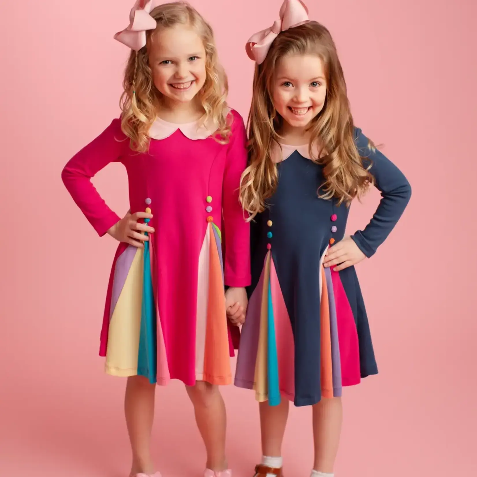 Lemon Loves Lime Boutique Girl-School Rainbow Dress-Cabaret