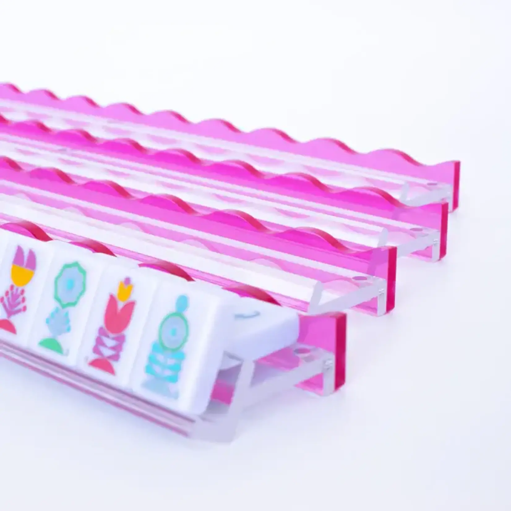 My Fair Mahjong Wavy Pink Acrylic Mahjong Racks