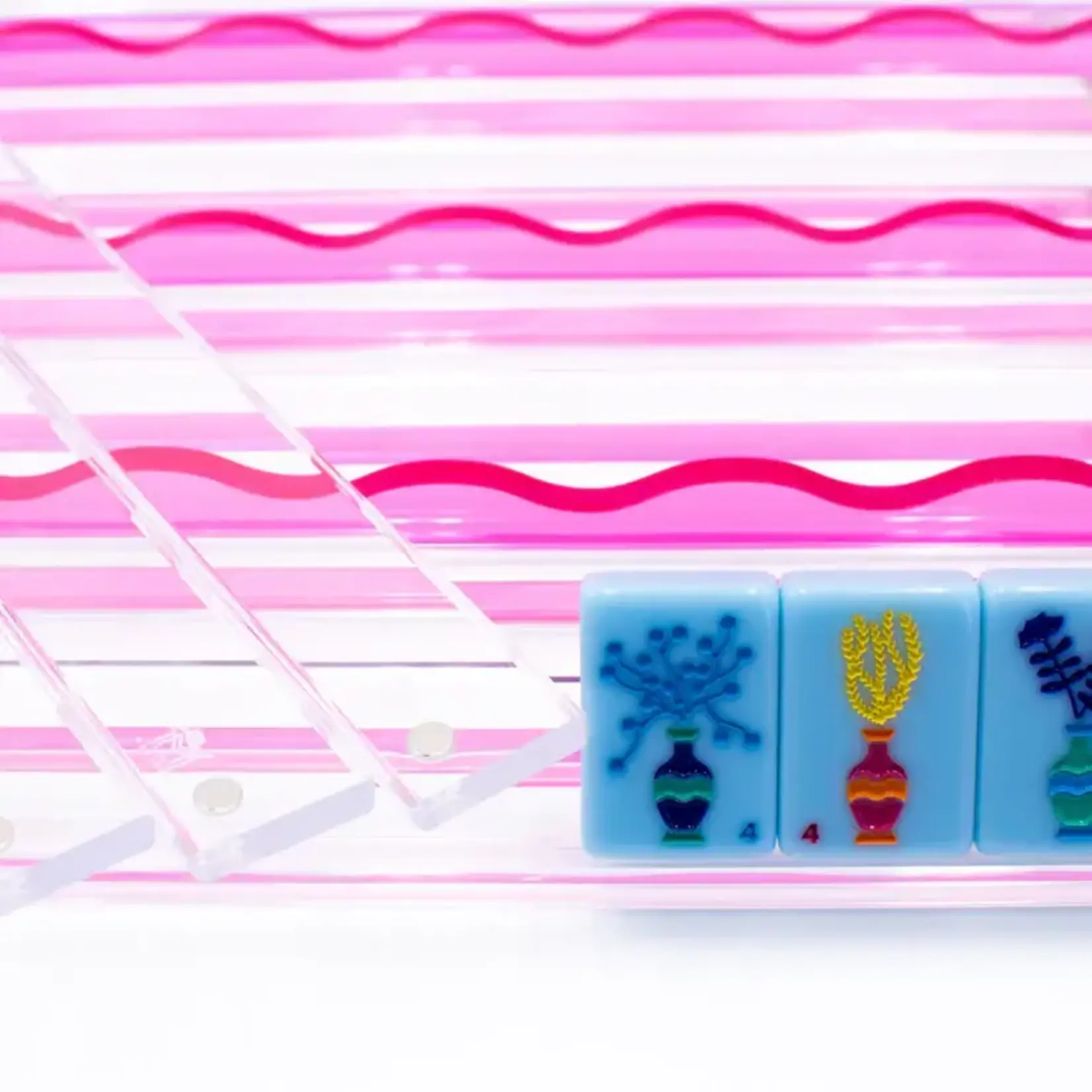 My Fair Mahjong Wavy Pink Acrylic Mahjong Racks
