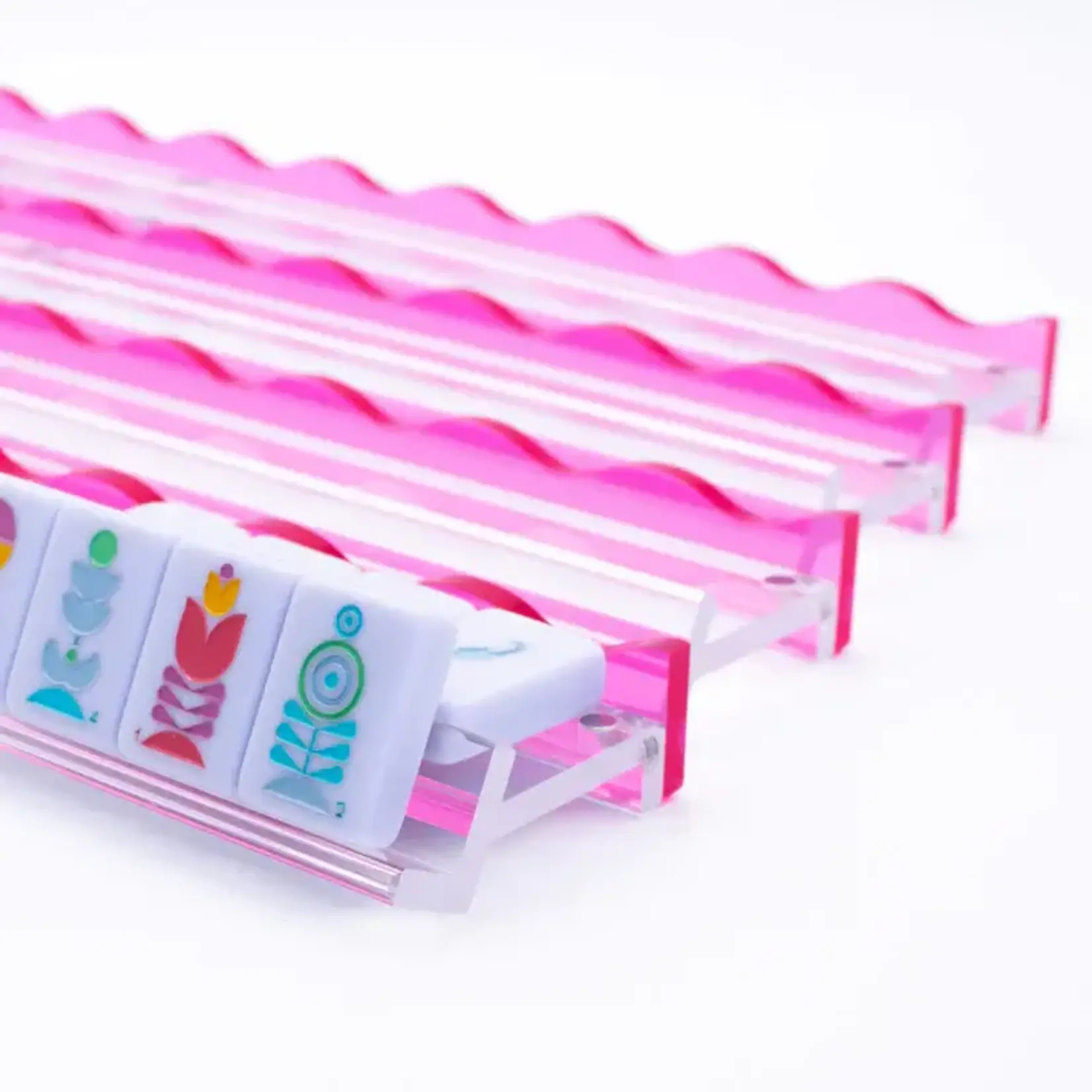 My Fair Mahjong Wavy Pink Acrylic Mahjong Racks