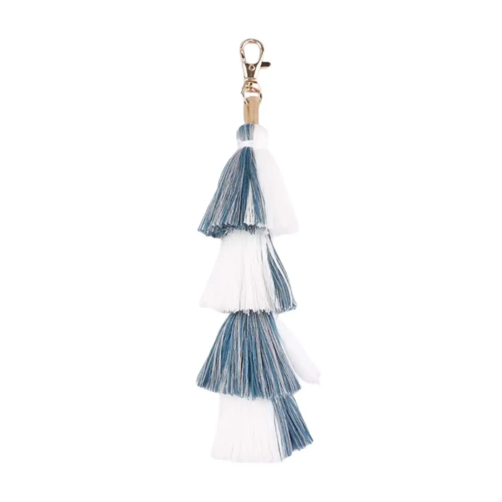 My Fair Mahjong Blue & White 4 Layer Tassel
