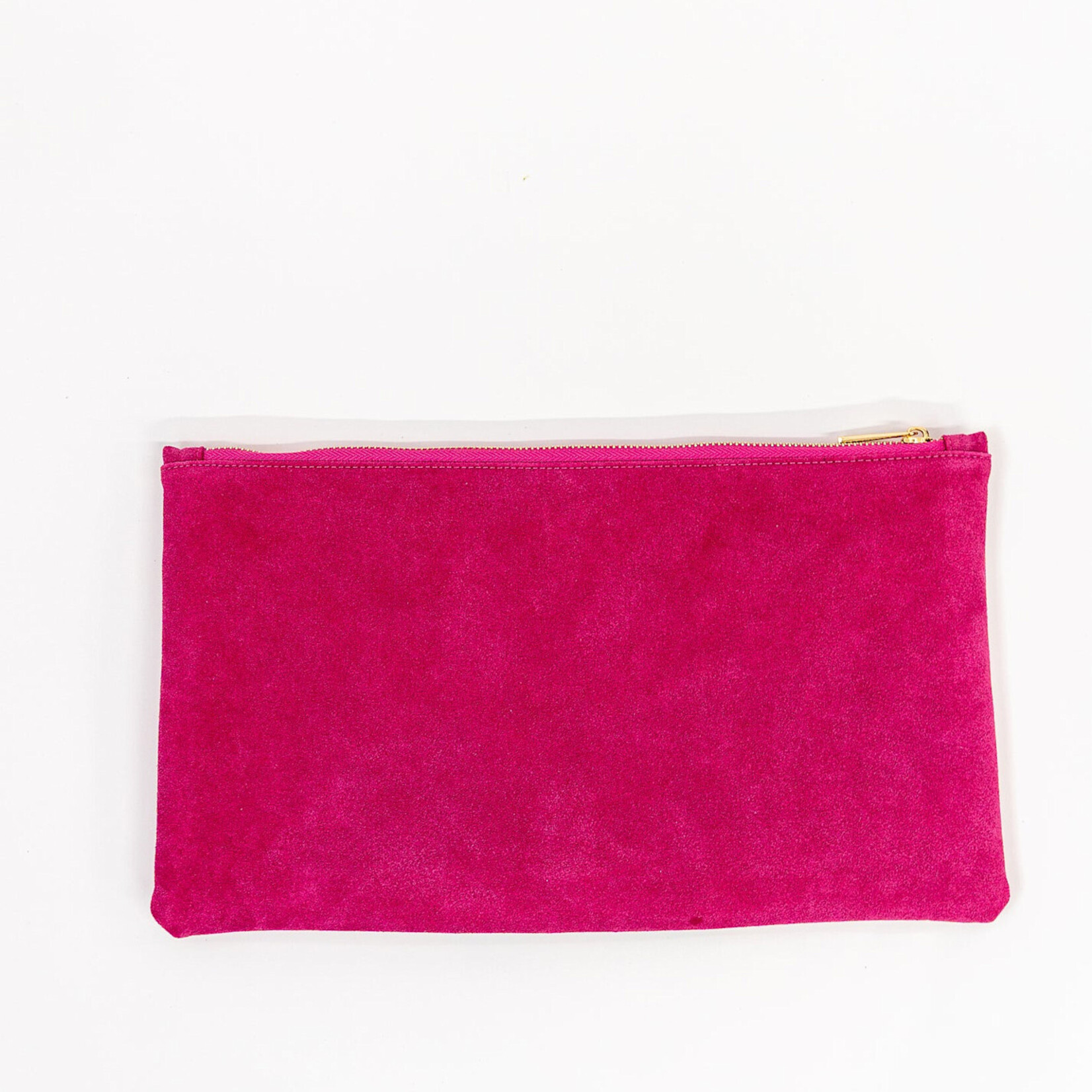 Bam Bird Boutique Bright Pink/Olive Green Suede Tile Bag