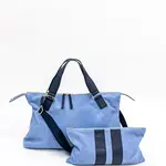 Bam Bird Boutique Blue/Navy Suede Carryall Bag