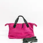 Bam Bird Boutique Bright Pink/Olive Green Suede Carryall Bag