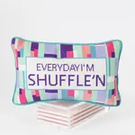 Bam Bird Boutique Everyday I'm Shuffle'n Mahjong Needlepoint Pillow