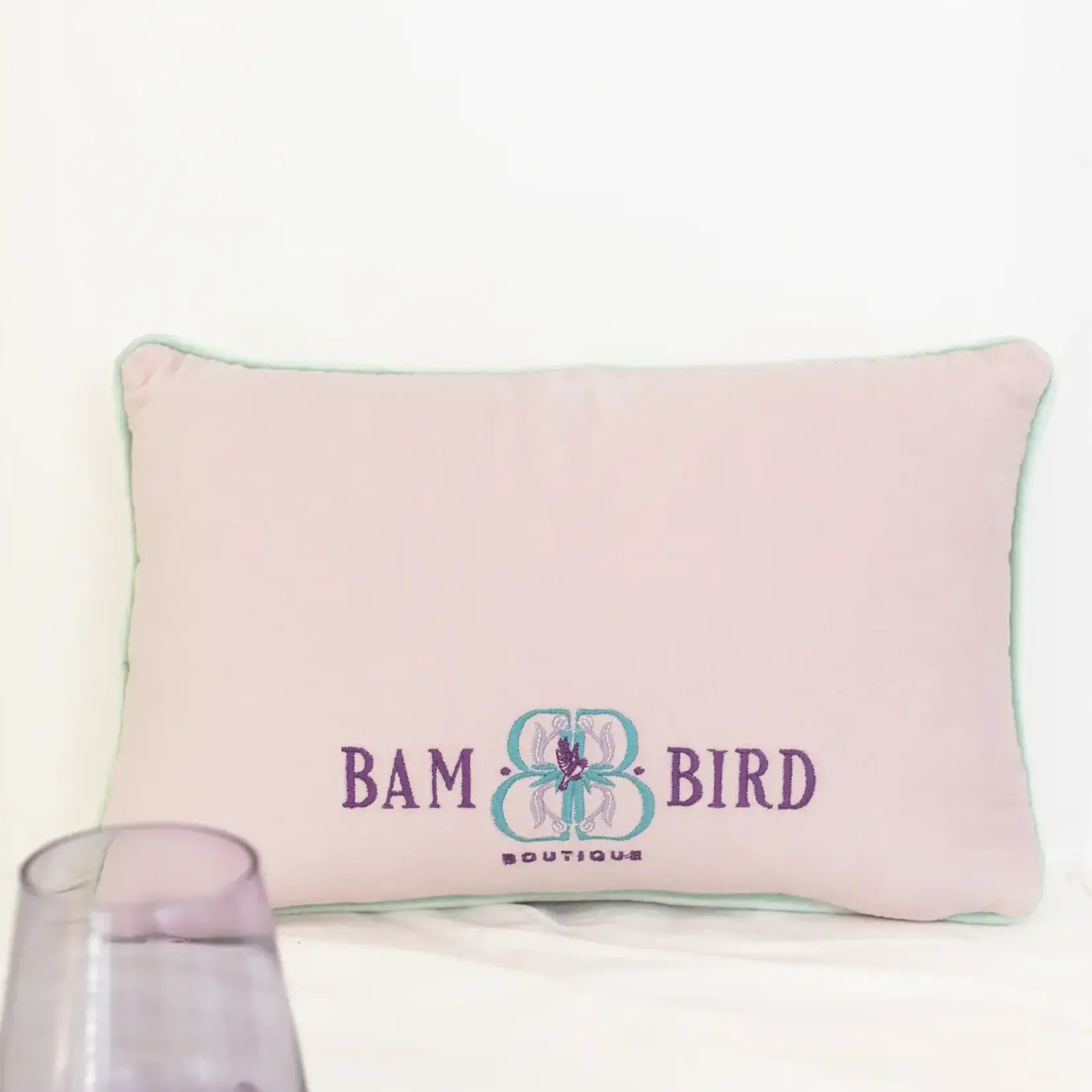 Bam Bird Boutique I'll Shuffle You Pour Mahjong Needlepoint Pillow