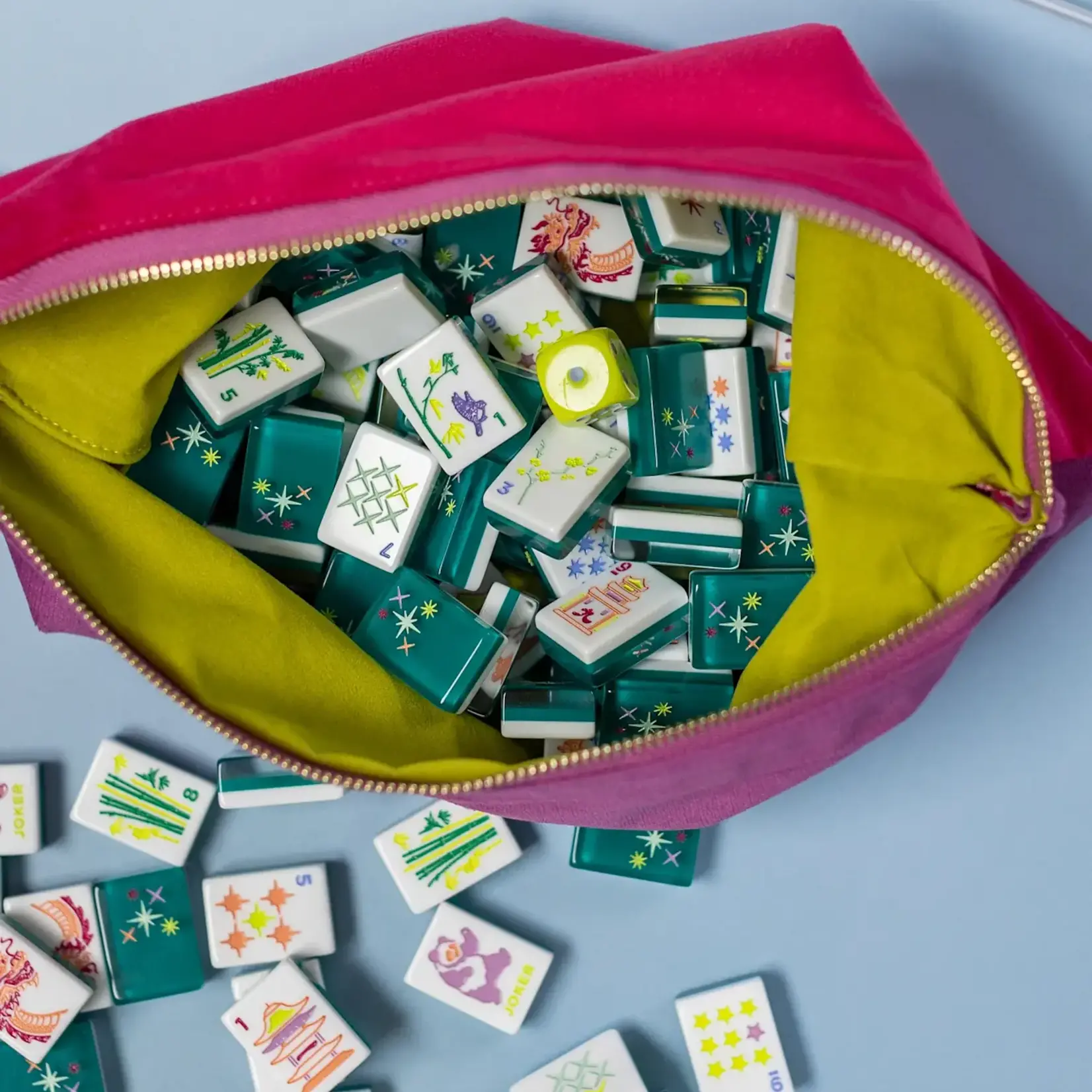 Bam Bird Boutique East Meets West Plum/Magenta Velvet Tile Bag