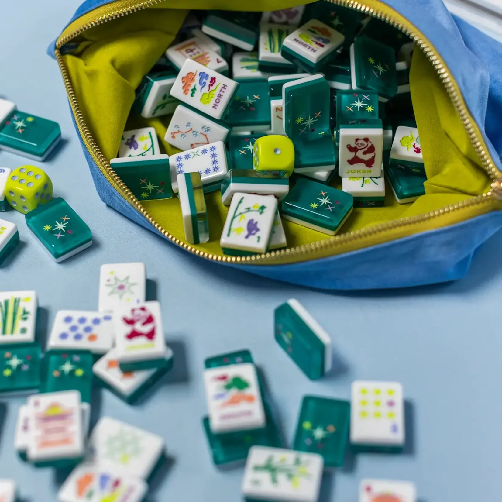 Bam Bird Boutique East Meets West Sky Velvet Tile Bag