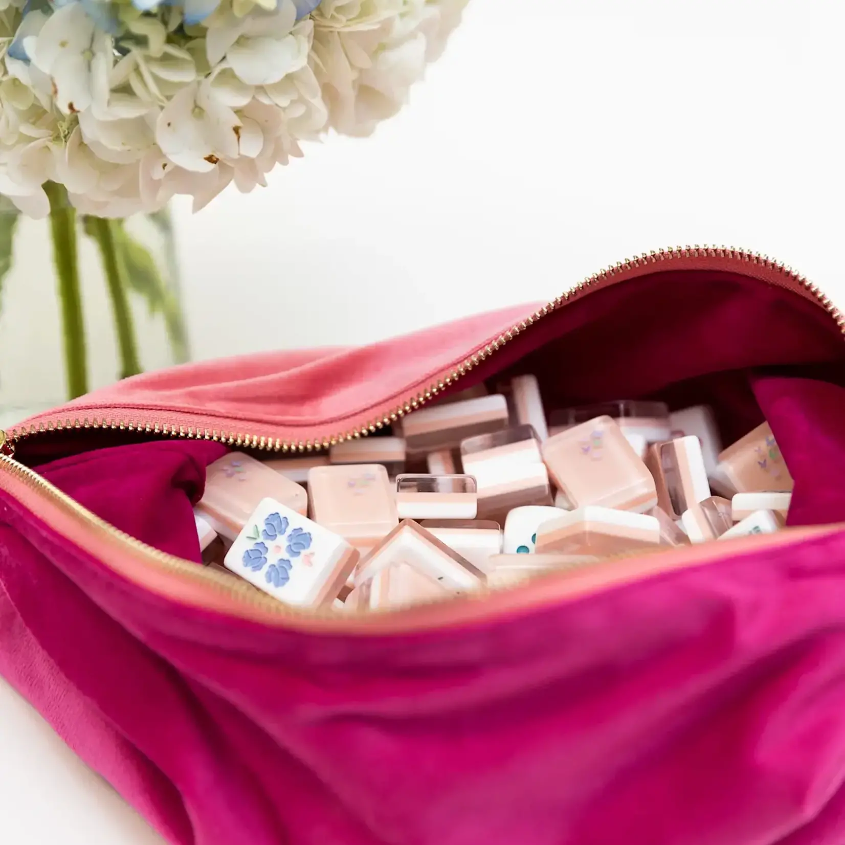Bam Bird Boutique Pink Classic Velvet Tile Bag