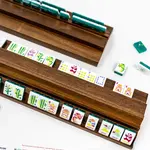 Bam Bird Boutique Walnut Two Player Wood Mahjong Racks